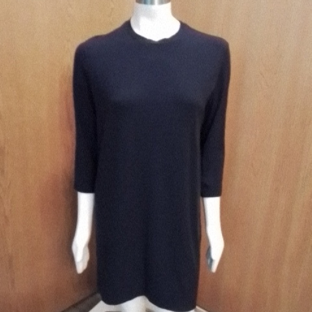 Reformation Ribbed Navy Dress, 3/4 Sleeves, Size M, Tencel, Trending!